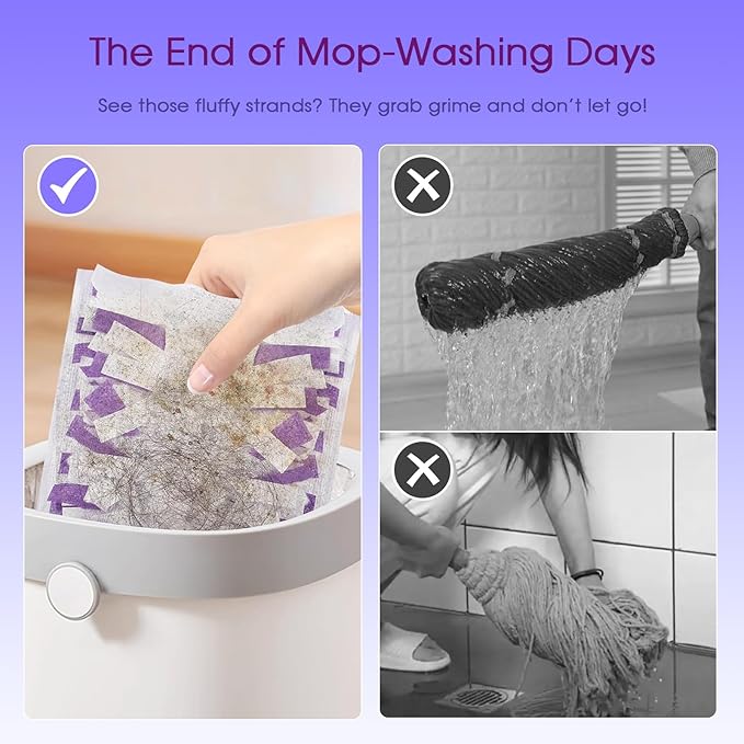 7 Pack Disposable Mop Pads Compatible with Swiffer PowerMop, Replacement for Swiffer Power Mop Refills, Super Absorbent & Scrubbing Power, Dry&Wet Use for Wooden Floors Tiles & Hard Surfaces Cleaning