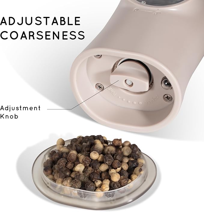 Gravity Electric Salt and Pepper Grinder Set Rechargeable, Automatic Salt and Pepper Grinder Set with USB C Charging Base, Gravity Salt and Pepper Shakers Set Electric