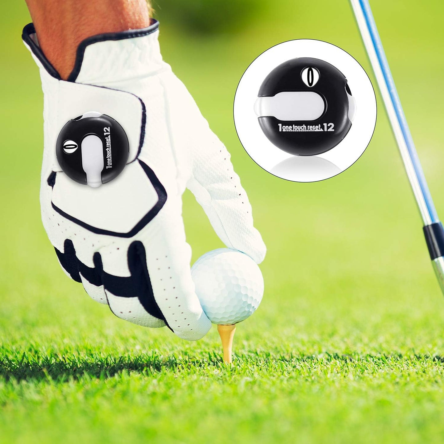 Frienda Golf Score Counter Mini Golf Stroke Counter with One Touch Reset and Simple Attachment to Scorekeeper Glove in