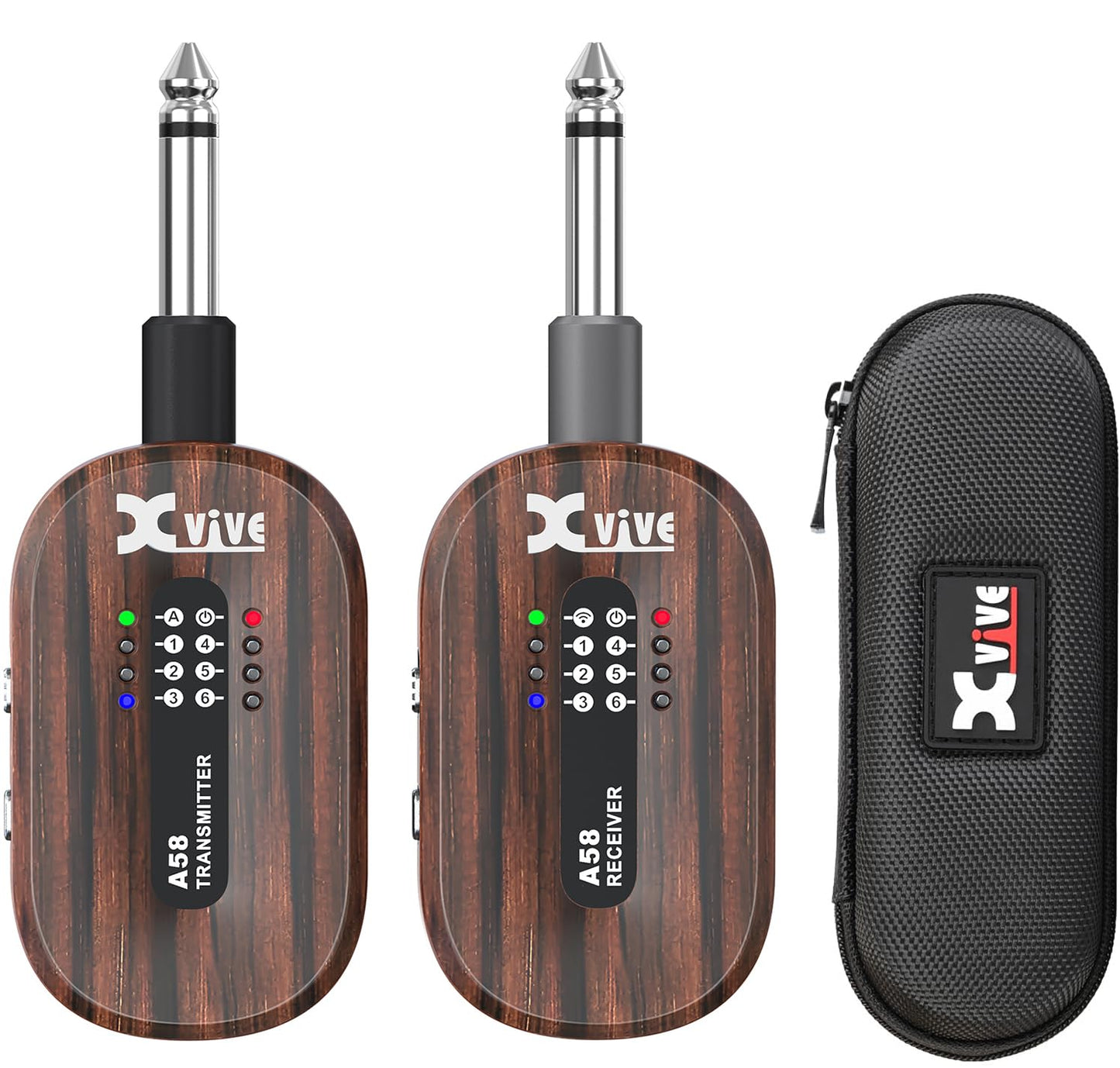 Xvive A58 Wireless Guitar System with 5.8GHz Transmitter and Receiver (Rosewood)