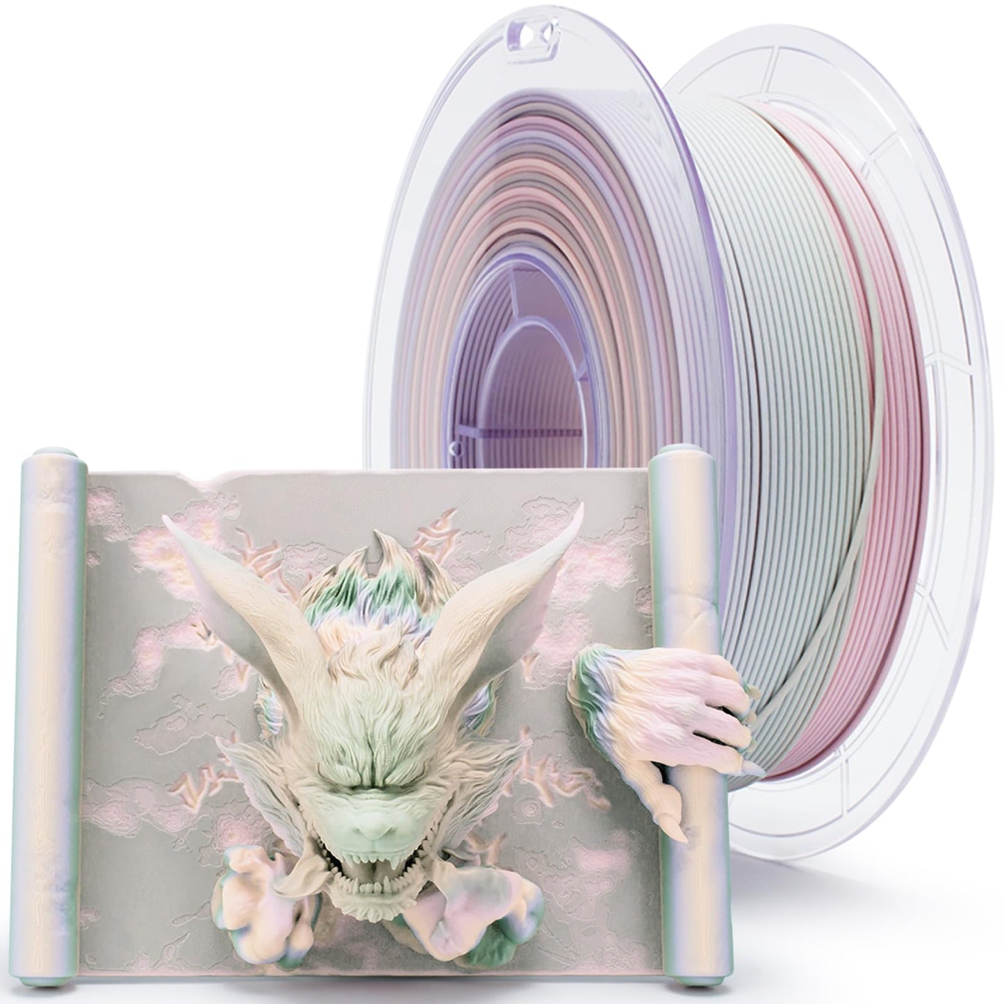 ZIRO Fast Color Changing PLA Filament, 1.75mm Color Gradient Material, Matte Rainbow PLA Filaments, Dimensional Accuracy +/- 0.0