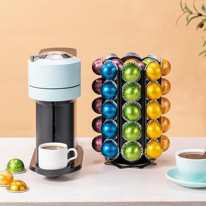 Rice rat Pods Holder Capsules with Central Extra Pod Storage (Carousel-40+ Pods)