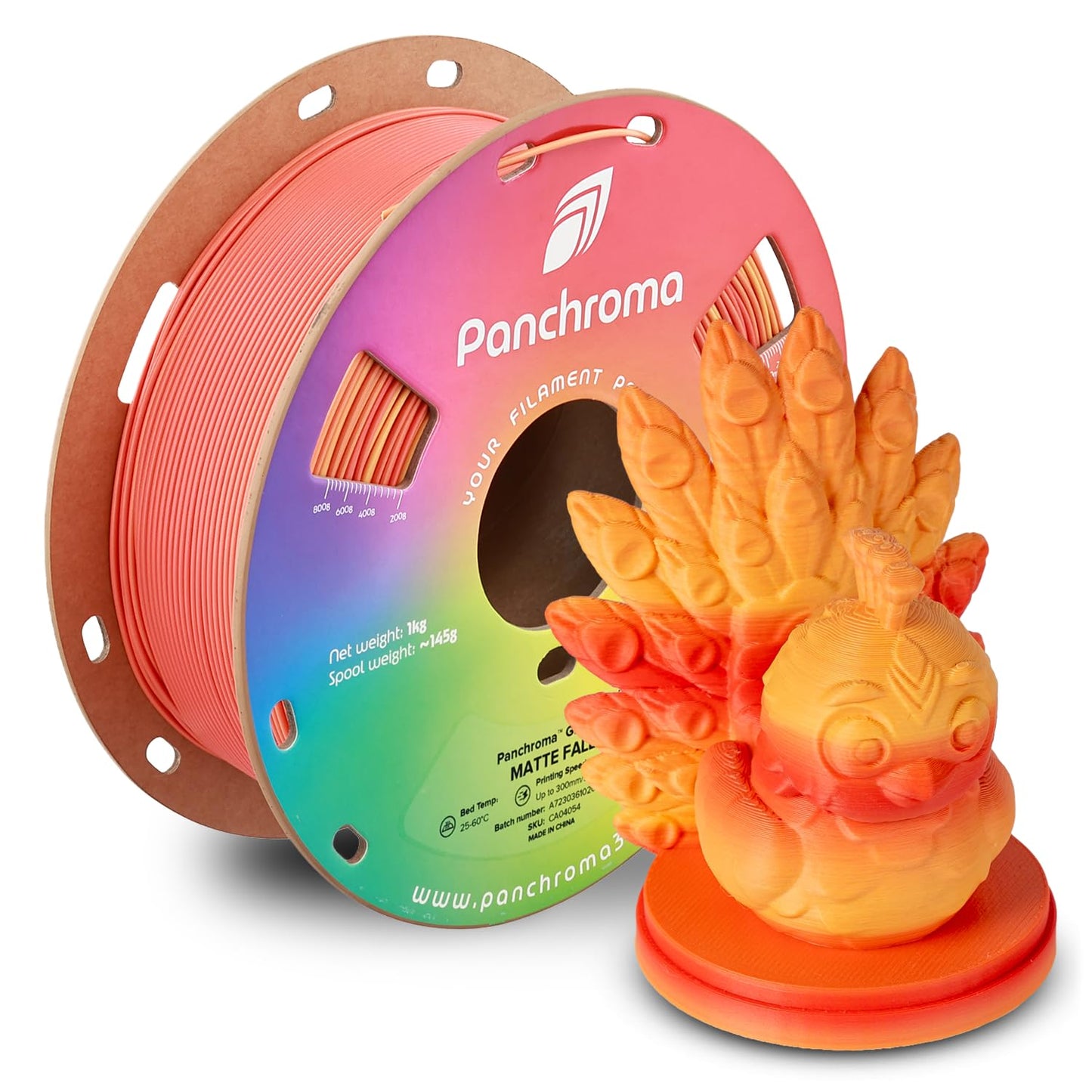 Polymaker Panchroma Gradient Matte PLA Filament, Multicolor Gradient Matte Fall 1.75mm 3D Printing Filament, 3D Printer PLA Fila
