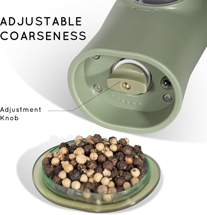 Gravity Electric Salt and Pepper Grinder Set Rechargeable, Automatic Salt and Pepper Grinder Set with USB C Charging Base, Gravity Salt and Pepper Shakers Set Electric