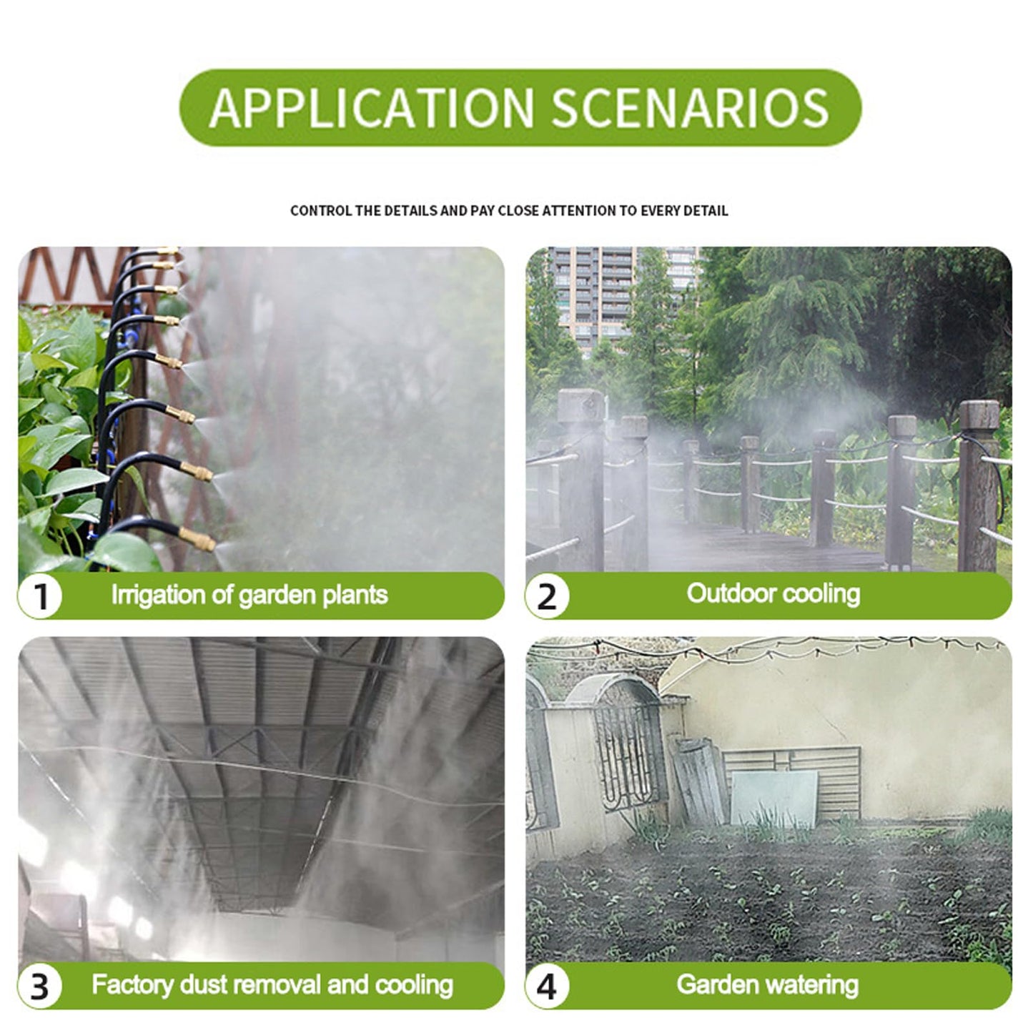 New drip Irrigation kit, Automatic Garden Watering System, Quick Connector and 360-degree Bending Dropper atomizing Copper Nozzle, Garden Plant Lawn Courtyard Watering System. (65FT Ⅱ)