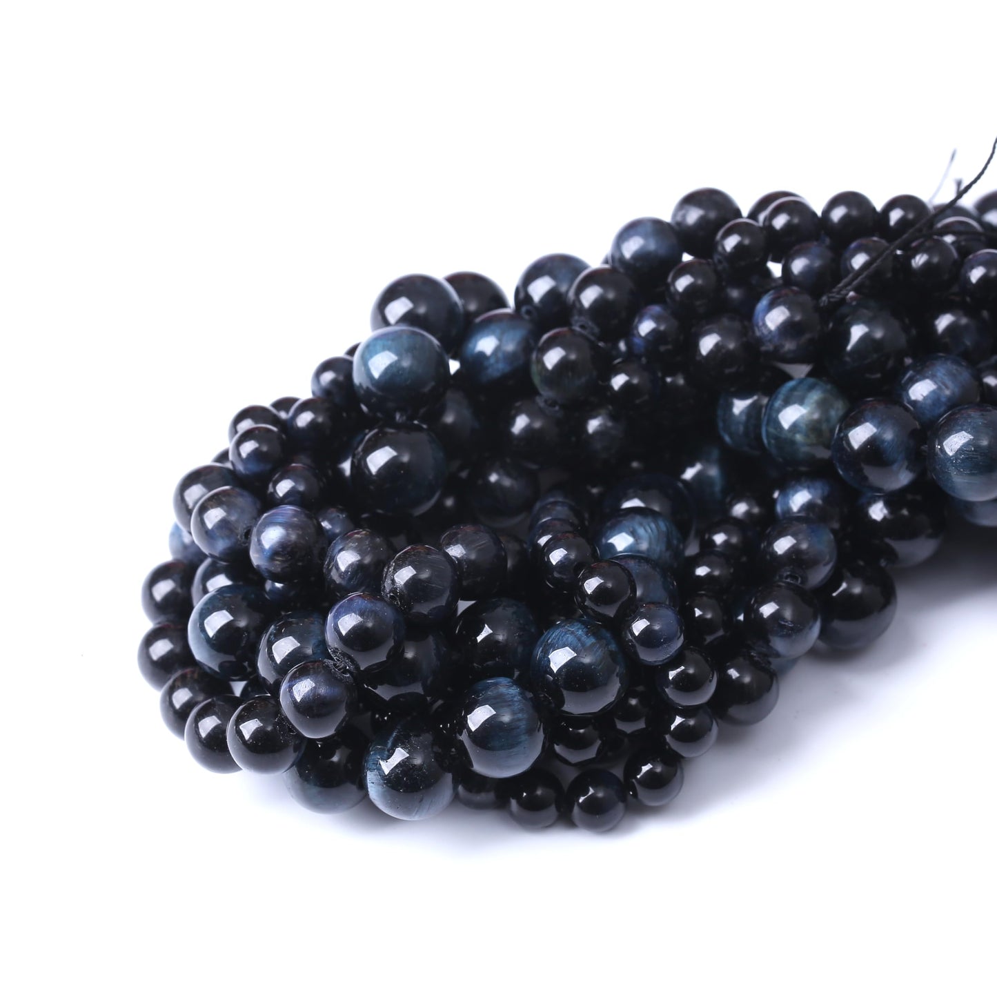 Natural Black Tiger Stone Beads for Jewelry Making DIY Bracelet Necklace Jewelry Making 1 Strand 15.5inch 35PCS 10MM