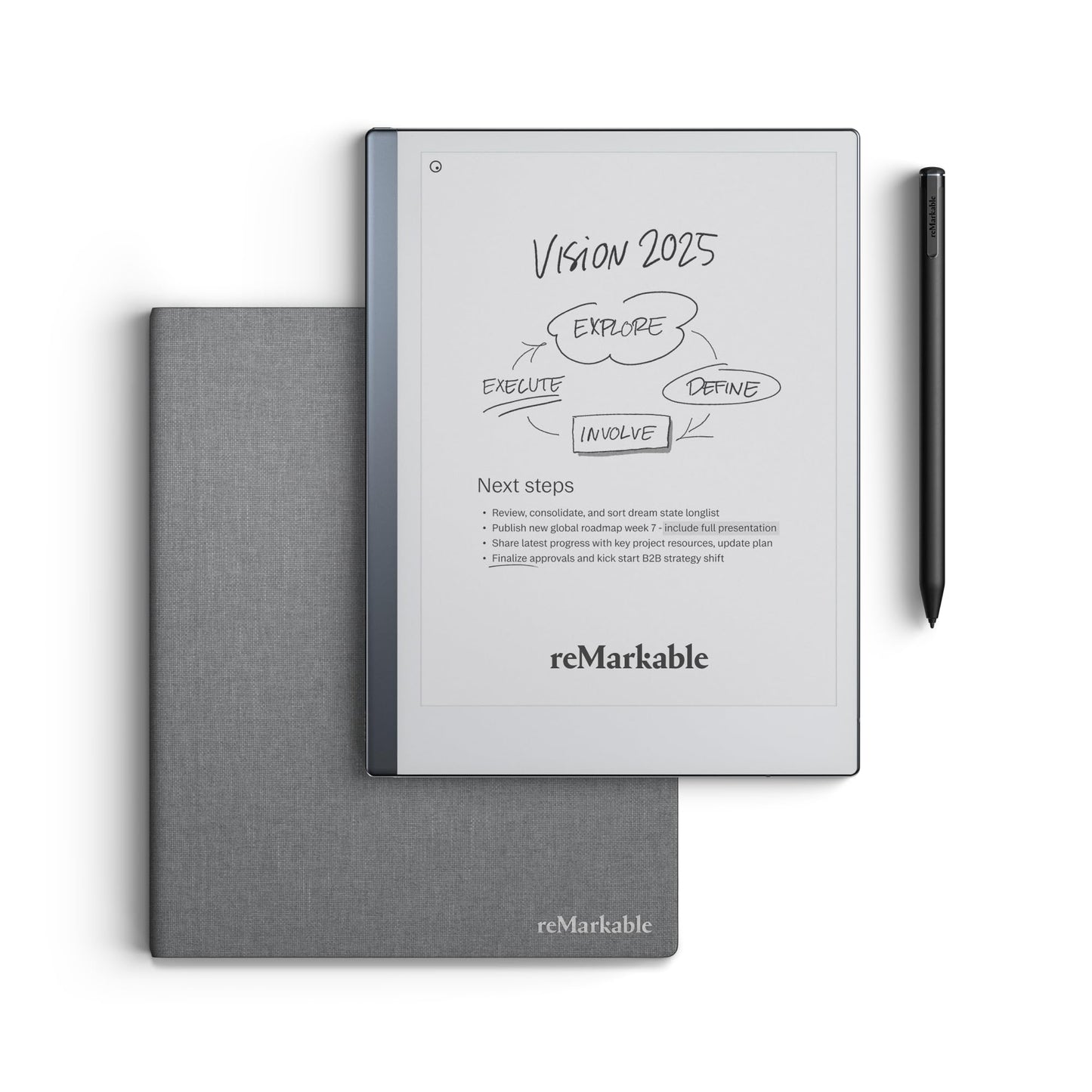 reMarkable Essentials Bundle - Gray | reMarkable 2 Paper Tablet | Includes Black and White 10.3 Writing Tablet, Marker Plus P
