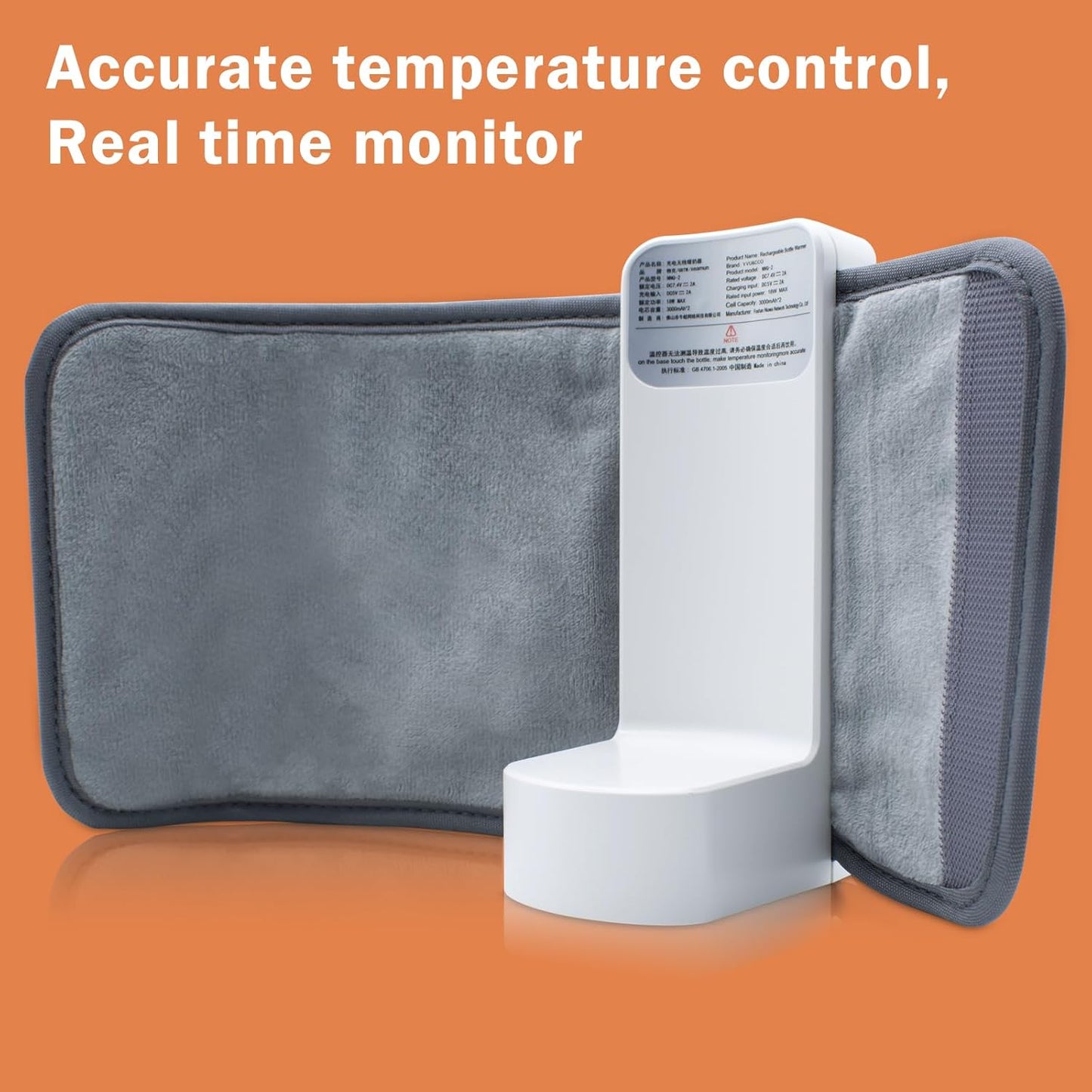 Portable Bottle Warmer for Travel, Rapid Warming with Battery-Powered Temperature Display, Waterless Milk Warming for Comfortable Baby Feeding On The Go