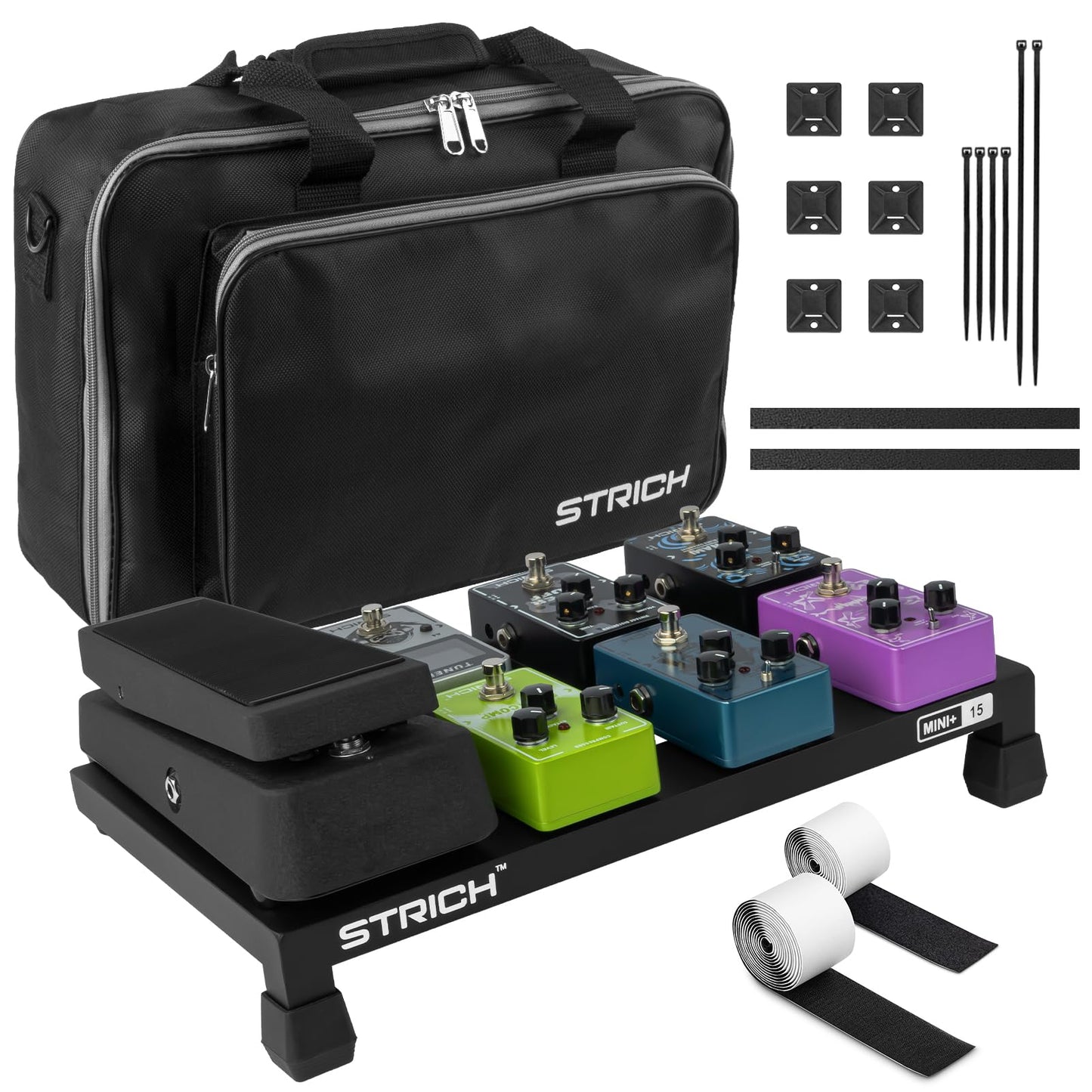 STRICH Guitar Pedal Board Aluminum Alloy 1.2lb Super Light Effect Pedalboard 15 x 8.66 with Carry Bag, MINI+ 15
