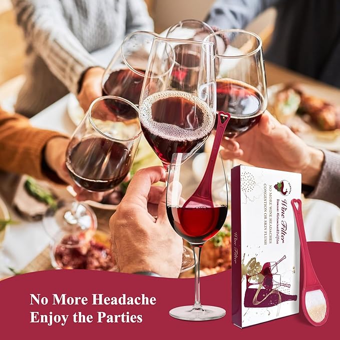 Clerona Wine Filters, the Wine Purifier, Sulfite and Histamines Remover - Naturally Eliminate Allergies & Sensitivities (Pack of 16)