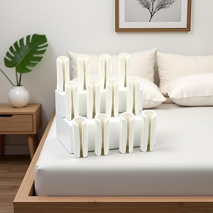 12 Pc White Bed Sheet Grippers Fasteners Clips Keep Sheets Snug Mattresses Raised Edge Sheet Fasteners