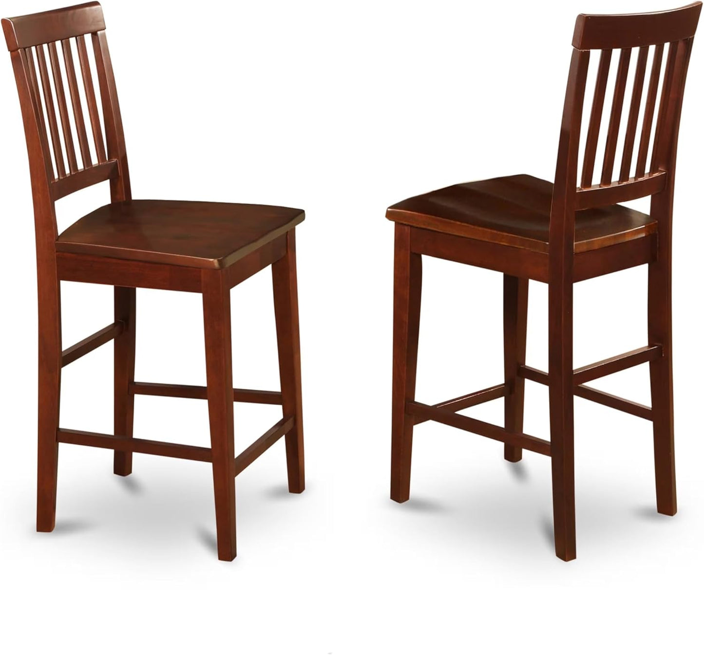 East West Furniture YAVN5-MAH-W 5 Piece Counter Height Dining Set Includes a Rectangle Dinette Table and 4 Kitchen Dining Chairs, 30x48 Inch, Mahogany