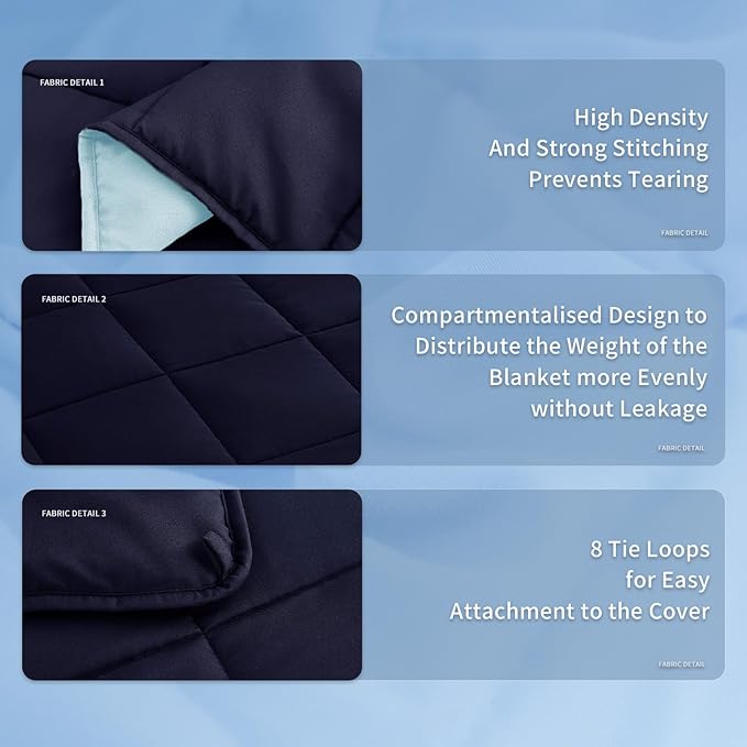 Topcee Weighted Blanket for Adults (15 lbs, 60" x 80") Queen Size Soft Cooling Heavy Blanket Sleeping, Apply to 130-160 lbs Body, Thick Breathable Blanket with Glass Bead, Easy Care