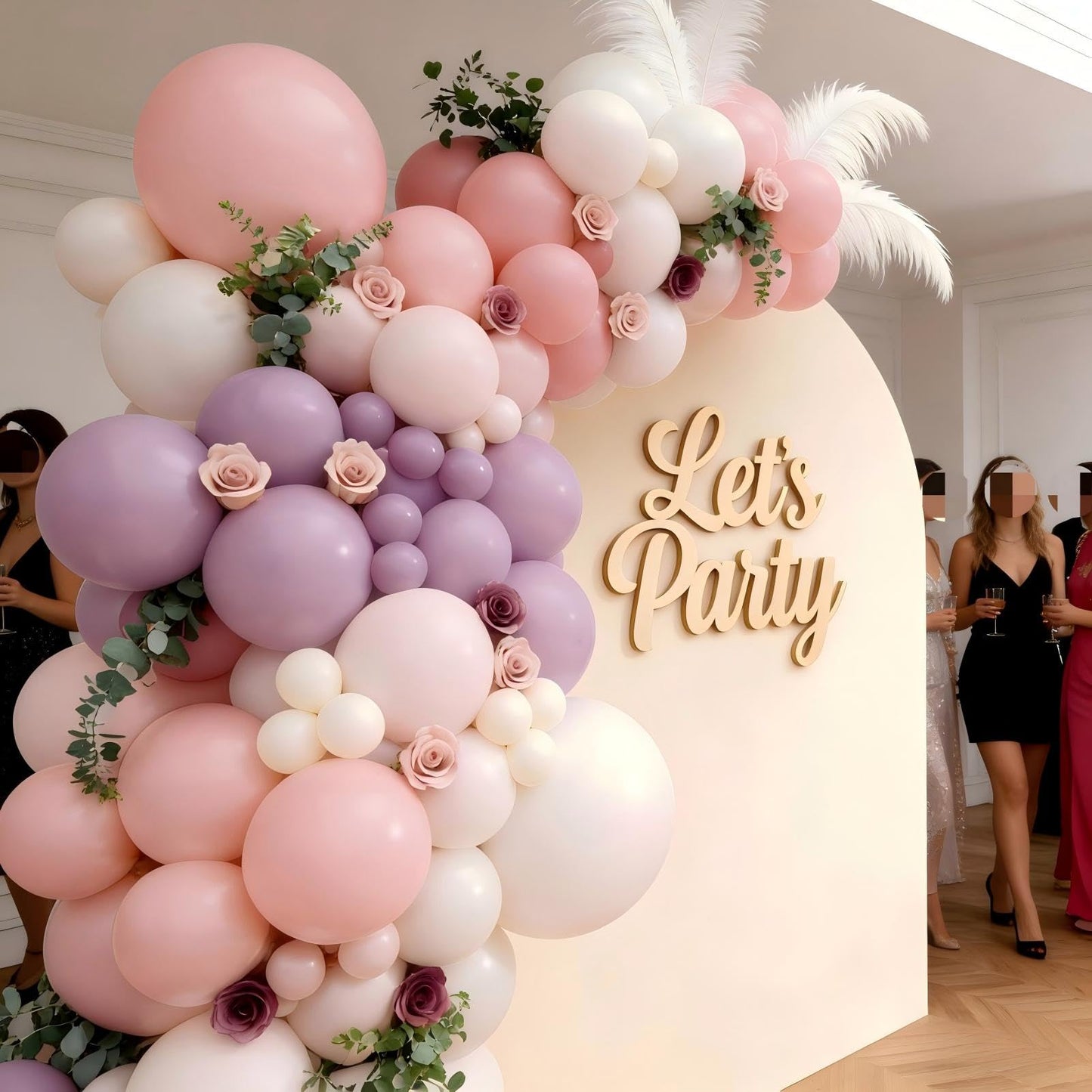 Pink Purple White Balloon Garland Arch Kit 143Pcs Lavender Light Pastel Purple Pink White Latex Balloons for Butterfly Bridal Shower Birthday Wedding Party Decorations