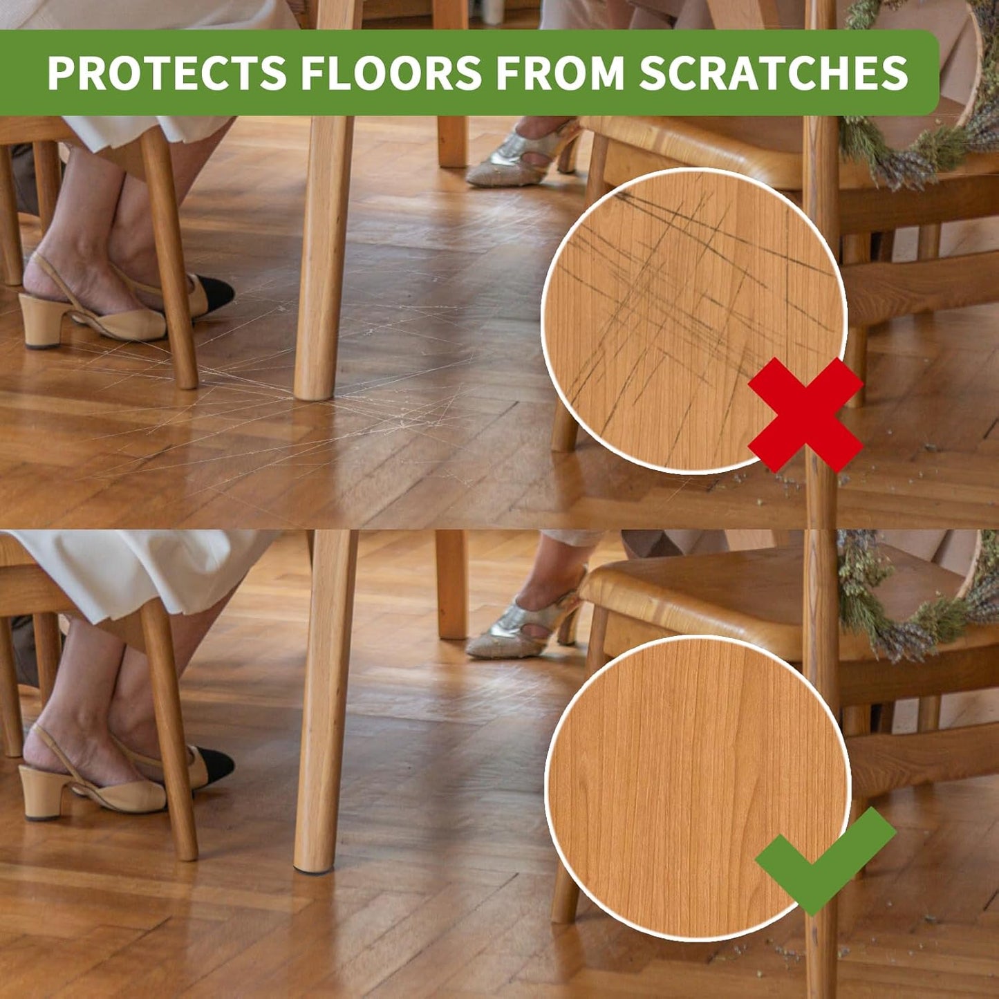 Non Slip Furniture Pads 16 PCS 2'' Round - Anti Slip Furniture Pads - Self Adhesive Rubber Feet Furniture Feet - Chair Leg Floor Protectors - Keep Furniture in Place