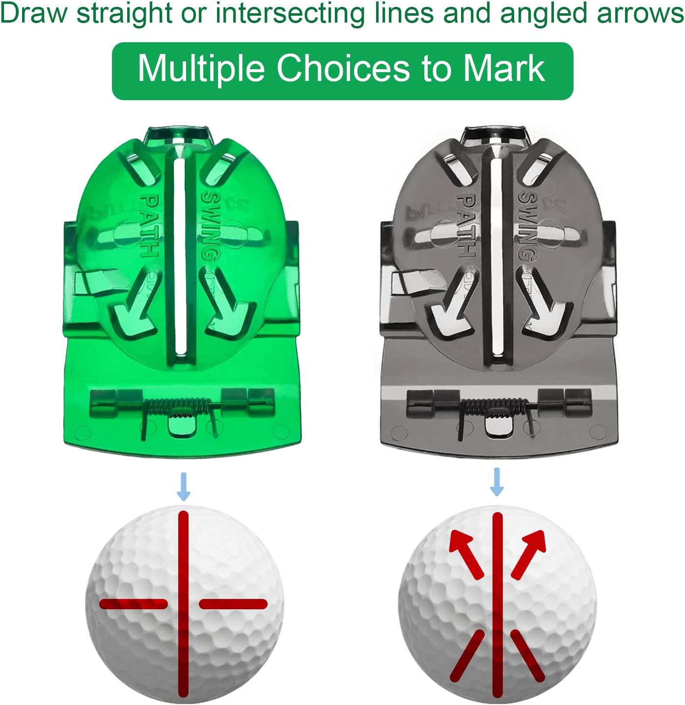 1 Pack 360° Triple Line Golf Ball Marker,Golf Ball Line Marker Tool,Golf Ball Marker Stencil,Alignment Ball Marker,Golf Accessories