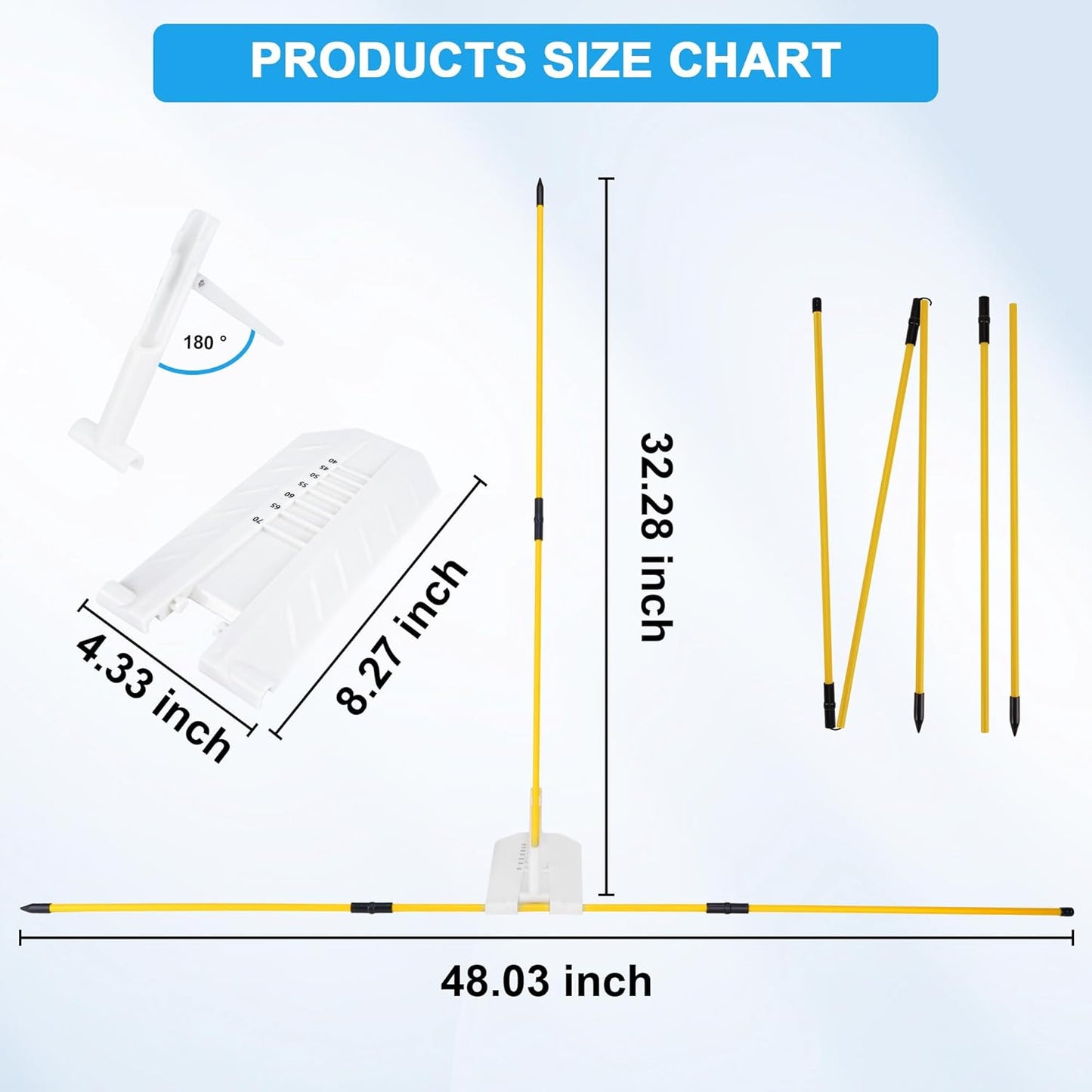 Golf Alignment Stick Holder Sets, Golf Swing Plane Trainer, Swing Plane & Path Trainer, Posture Corrector, Essential Golf Practice Aid for Aiming, Putting & Full Swing, Golf Practice Accessories