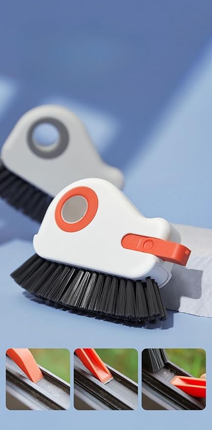 2 in 1 Groove Cleaning Brush,Multi-Functional Window Sill Cleaner Tool,ldeal for Cleaning Doors, Windows, and Tracks in Small Spaces Window Track Cleaner (2pcs)