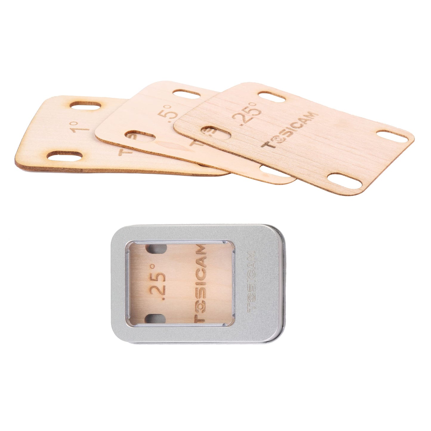 3pcs Guitar Neck Shims Shim Made of Canada Solid Maple Wooden, For Bolt-on Neck Bolts, Shaped 0.25 0.5 1 Degree (0.25 0.5 1 Degr