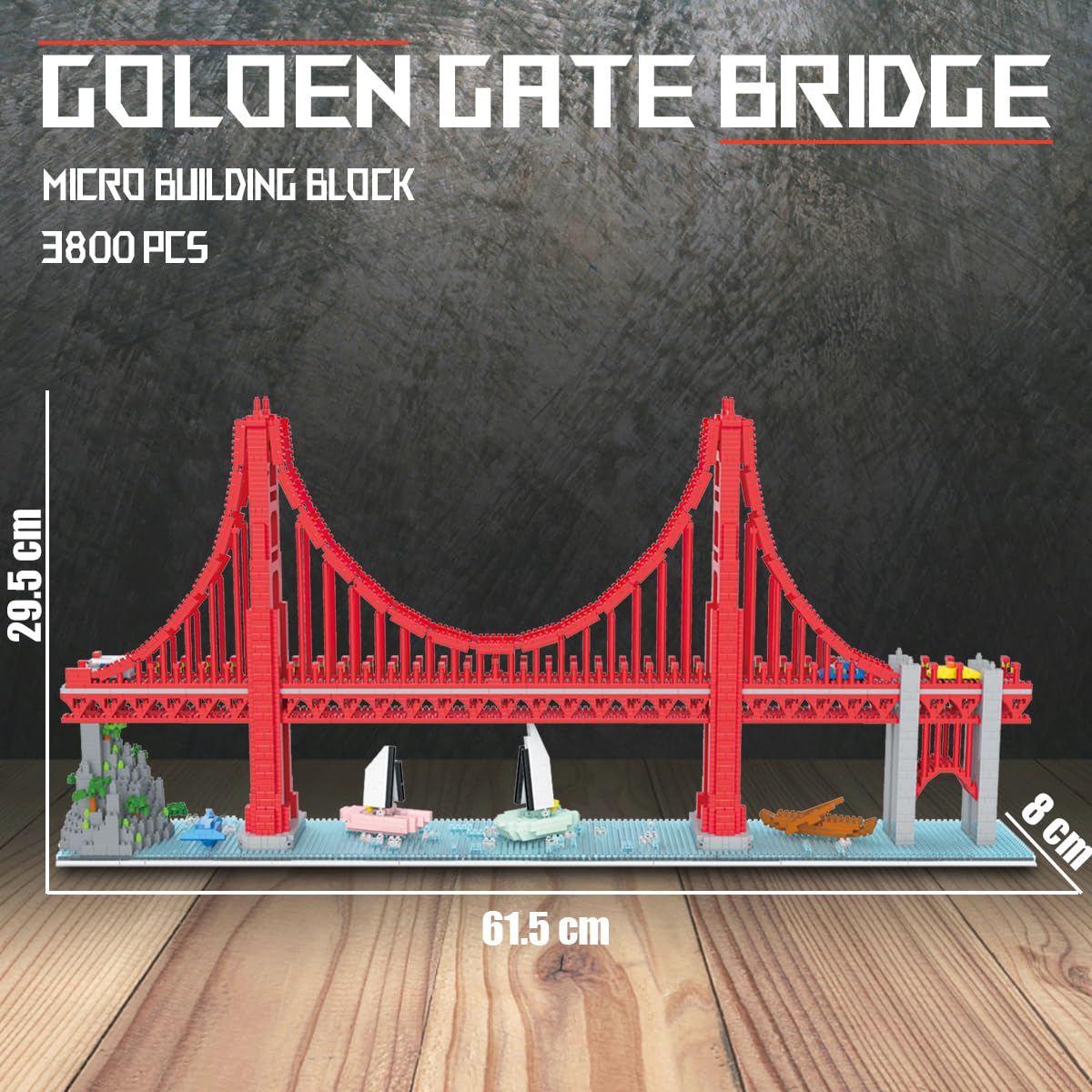 HONLANCH Golden Gate Bridge Micro Building Blocks Set (3800 Pieces),Landmark Architecture Gift for Adult and Kid