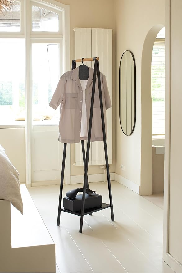 Brabantia - Steam Clothes Hanger - Solid Surface for High-Pressure Steaming on Collars and Shoulders - Quick & Easy Results - Double-Sided Use - Versatile 360° Rotating Hook - Pepper Black
