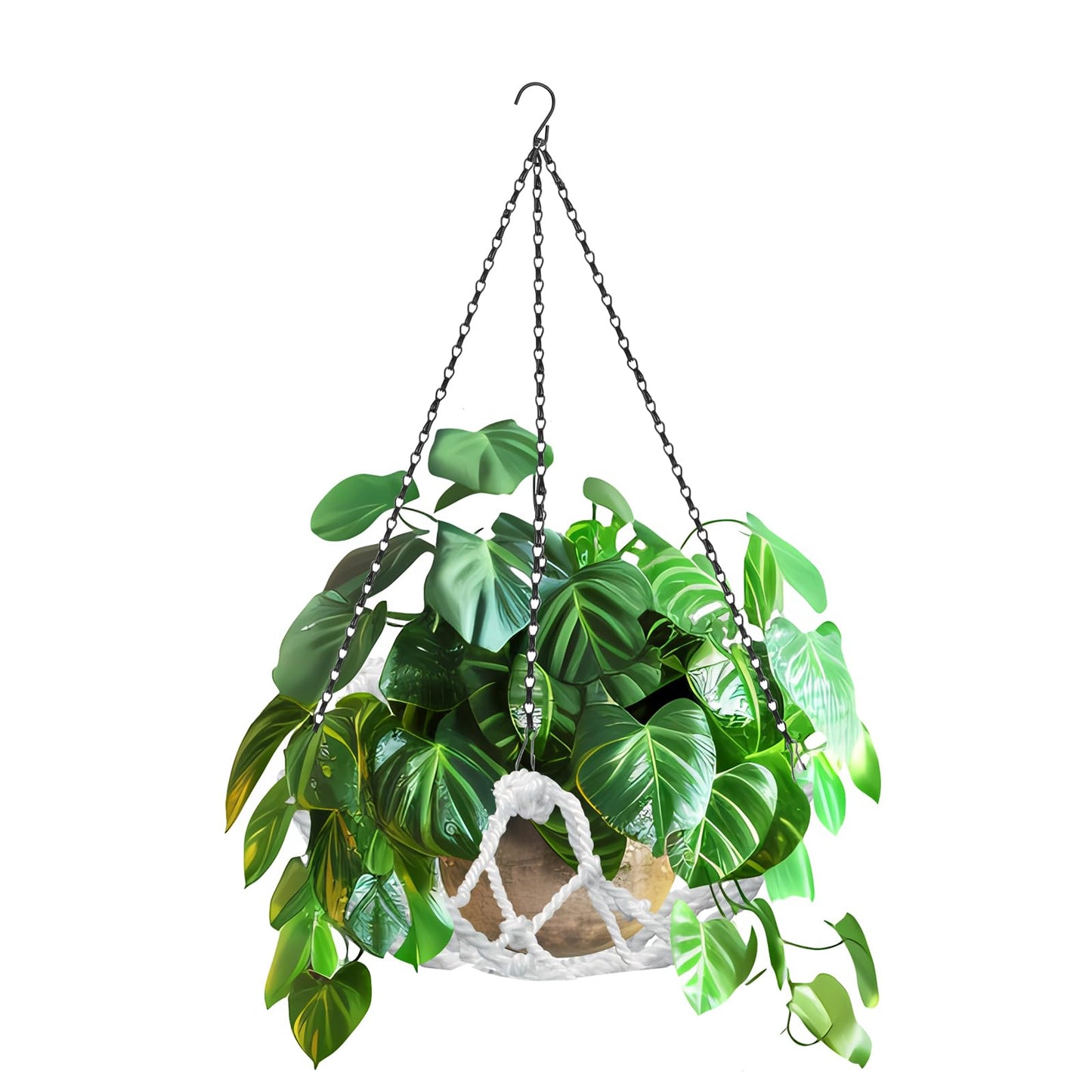 3 Sets Hanging Planter Holder Flower Pot Hanger for Indoor& Outdoor Plant, Hanging Planter Basket for Home Garden Porch Yard Ceiling, Fits for 10'' Pot, Load capacity 20 lbs (Pots Not Included)