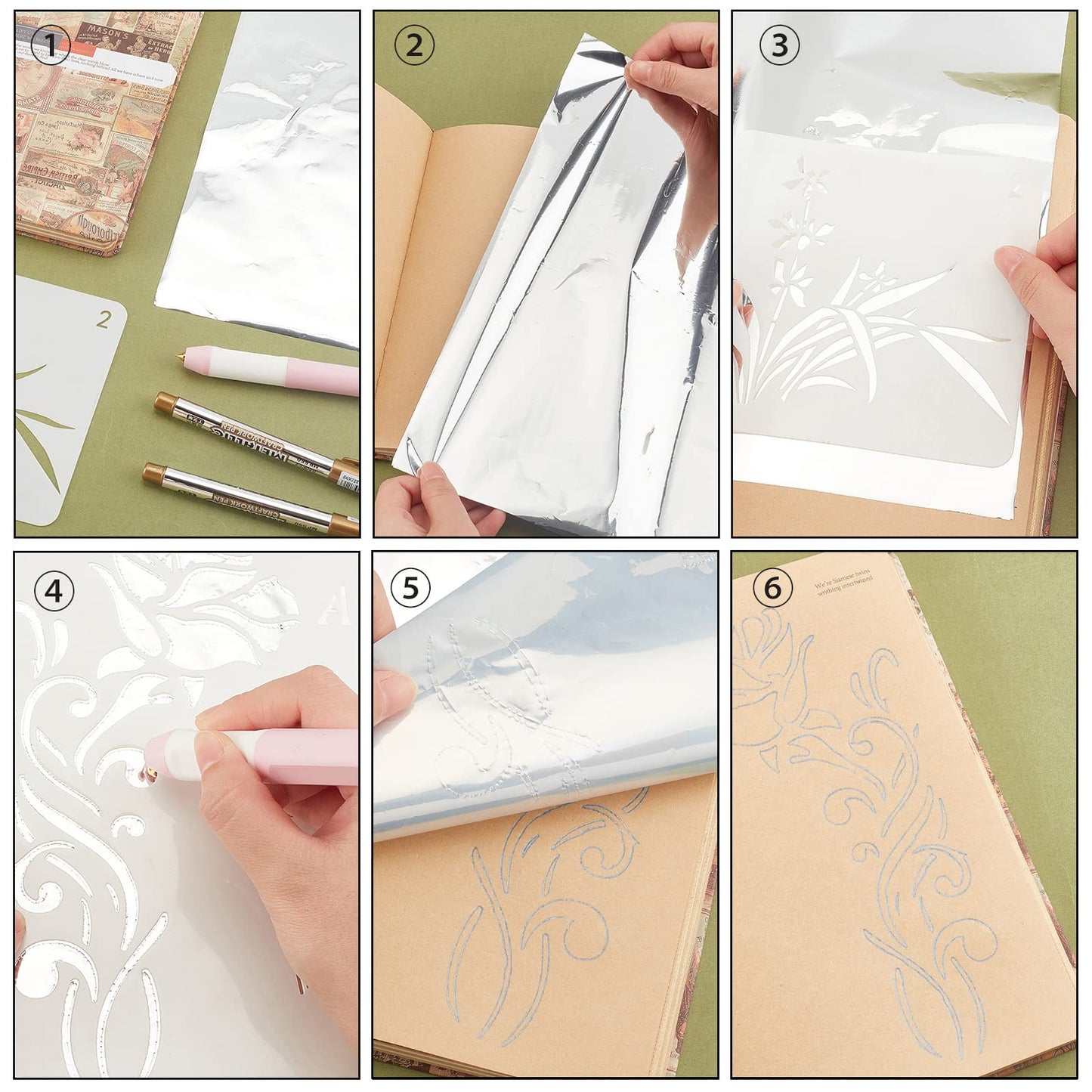 SUPERFINDINGS 2 Colors Hot Foil Stamping Paper 66Ftx3.15in Heat Transfer Foil Paper Metallic Golden Silver for DIY Craft Embossing Scrapbooking Cards