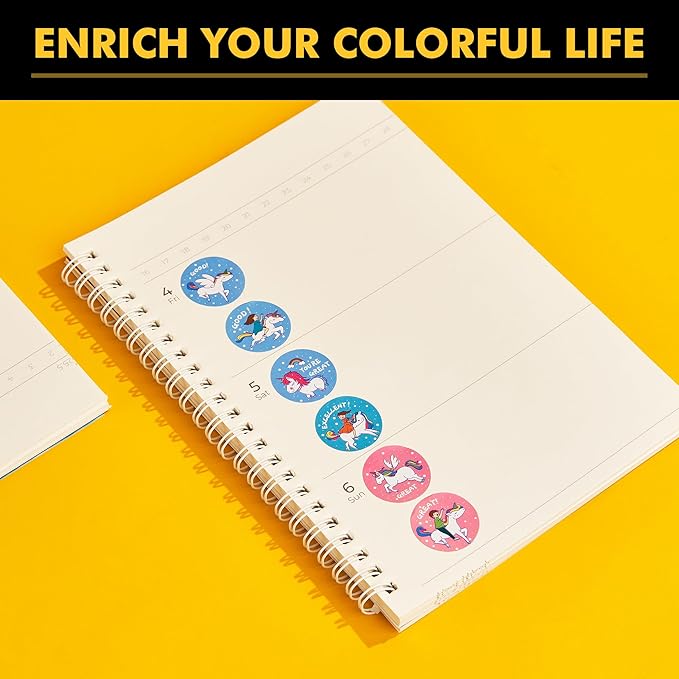 3 Roll Reward Stickers, 1500 Pcs Motivational Stickers for Kids, School Supplies Roll Sticker for School Classroom, 24 Designs (Each Measure 1” in Diameter), Include Dinosaur/Unicorn/Flower Patterns
