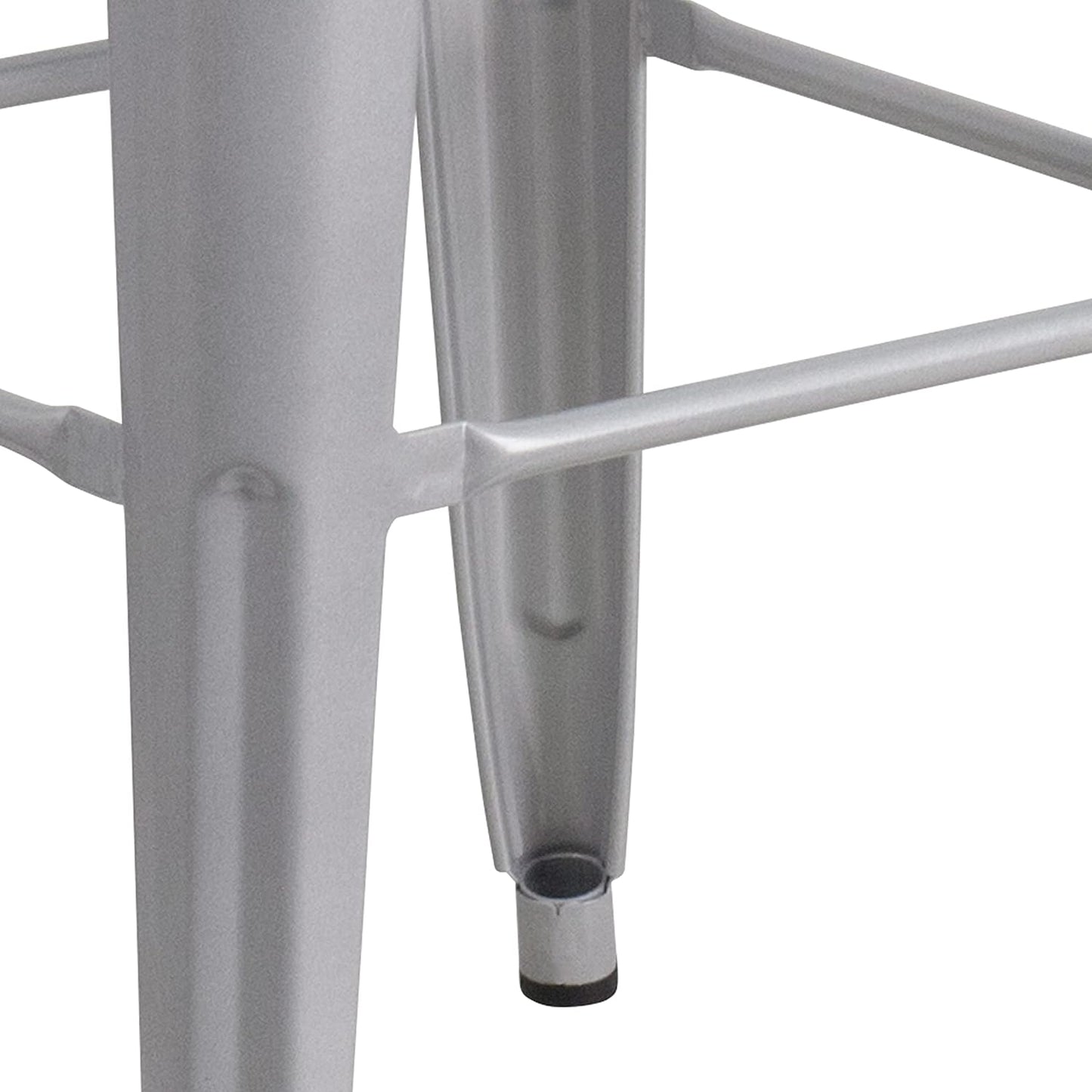 Flash Furniture Commercial Grade 30" High Backless Silver Metal Indoor-Outdoor BarStool with Square Seat
