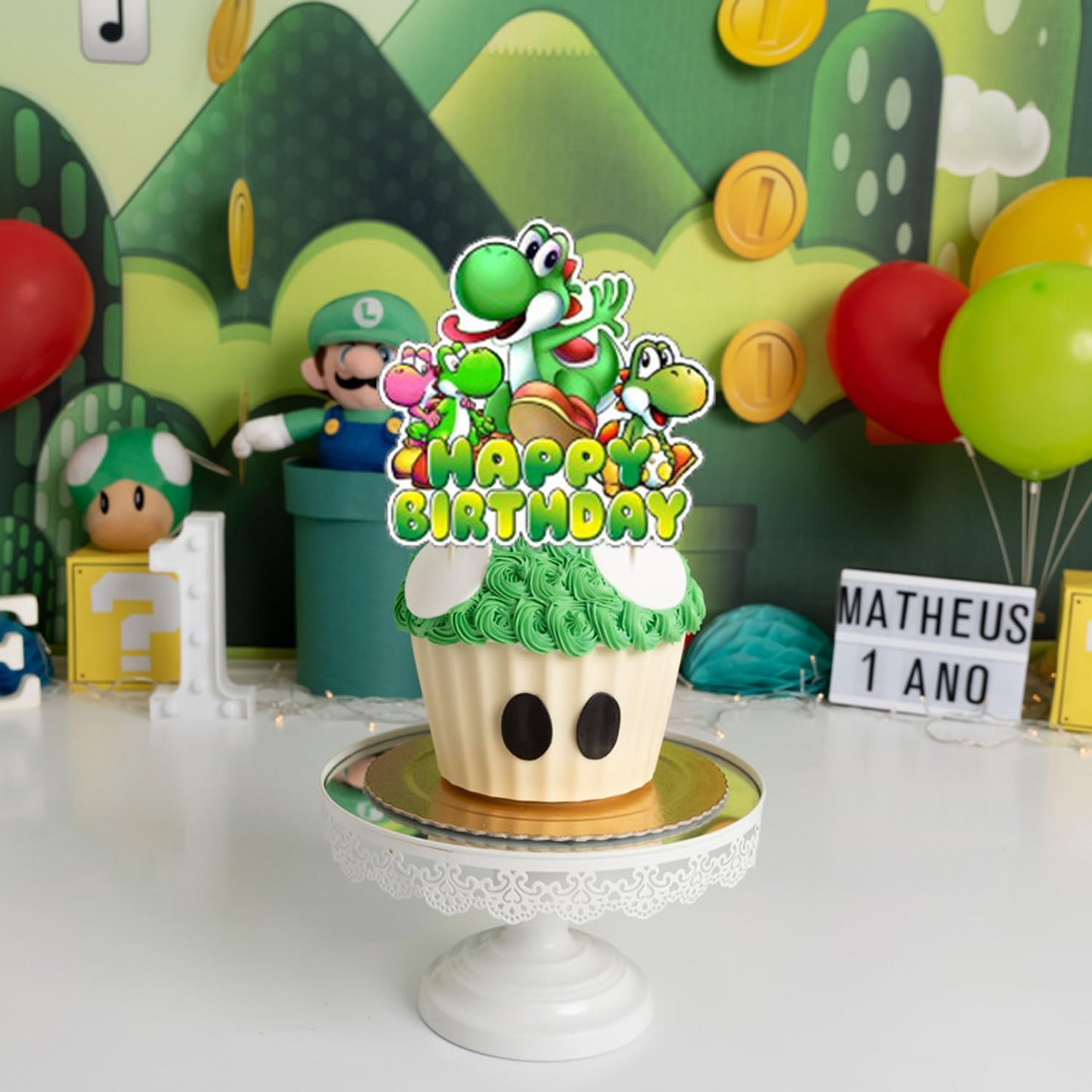 karg πΈππππ Birthday Decorations,πΈππππ Party Supplies Include Happy Birthday Banner, Cake Topper and Cupcake Toppers, Balloons for Kids Party Decor