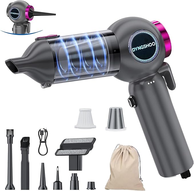 Handheld Car Vacuum Portable Cordless(Equipped with a one-Touch Window Breaker and Seatbelt Cutter ) Car Vacuum Cleaner with 25000Pa Ultra-Strong Suction,Design for Drivers, Home, Pet Hair