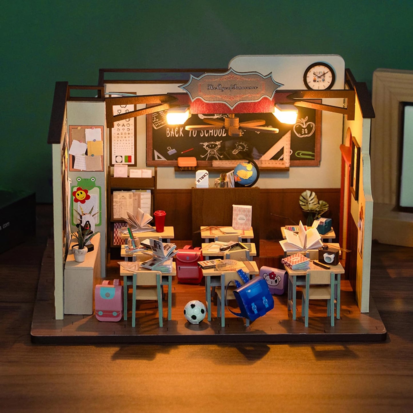 Foyucool DIY Miniature House Kit, Dollhouse Kit with LED Light, Mini House Building Kits for for Adult to Building, Mother's Day Home Decorations Gifts for Family and Friends, Classroom