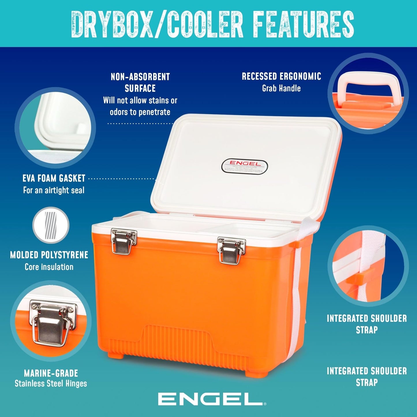 Engel UC30 30qt Leak-Proof, Air Tight, Drybox Cooler and Hard Shell Lunchbox for Men and Women in Camo