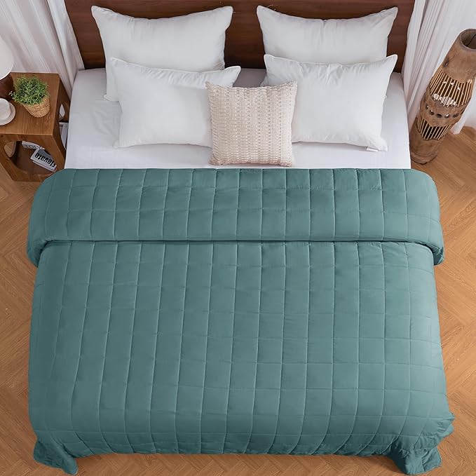 yescool King Size Weighted Blanket for Adults (20 lbs, 80” x 87”, Teal) Cooling Heavy Blanket for Sleeping Perfect for 190-210 lbs, Breathable Blanket for Adults & Couple All Season, Machine Washable