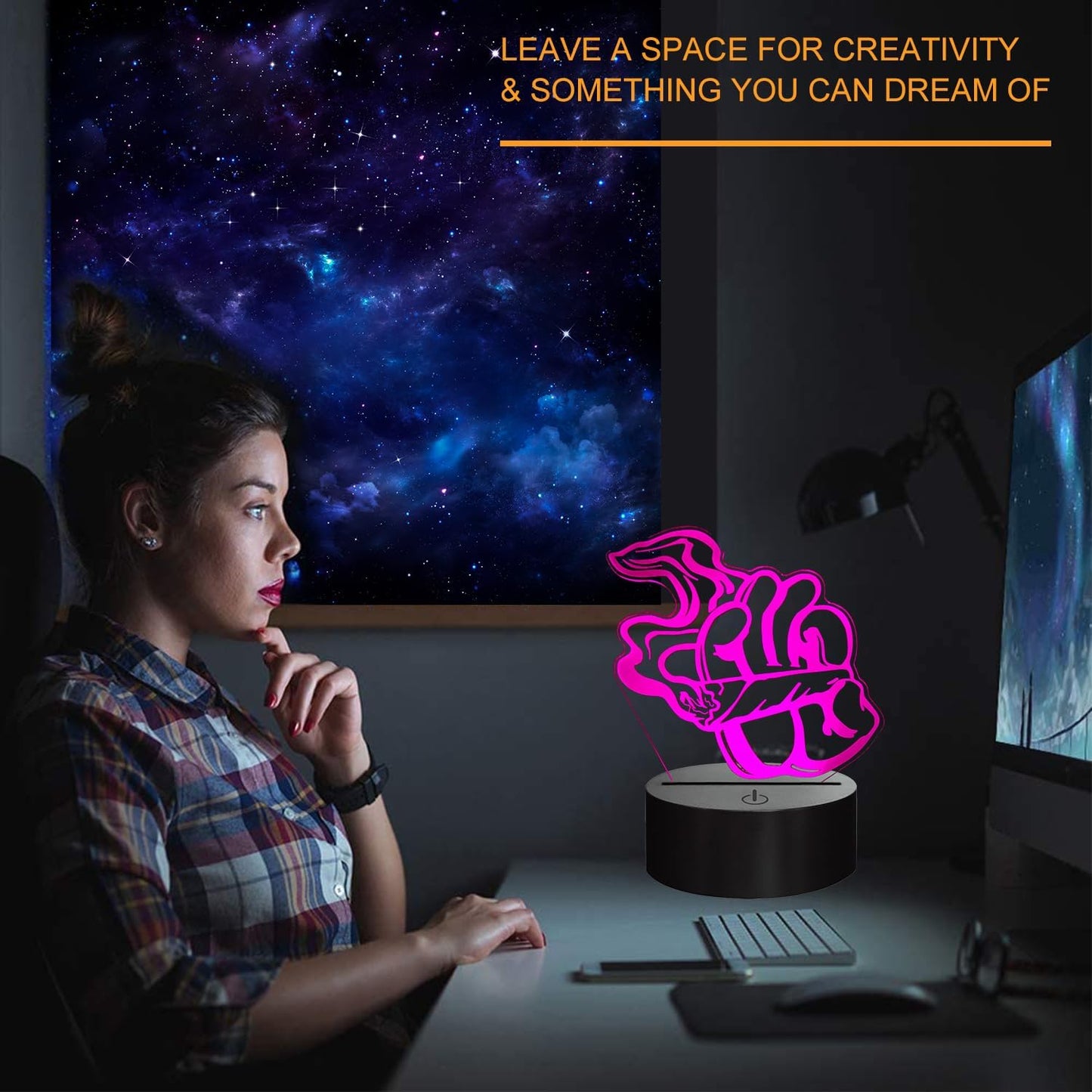 Cool 3D Night Light, 3D Illusion Lamp with 16 Colors Changing, Timer, 4 Flash Modes and Dimmable, Kids Boys Girls Room Decoration, Holiday Xmas Gifts