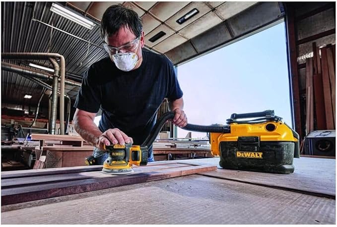 DEWALT 20V MAX Orbital Sander Cordless, 5-Inch Sander Tool, 2.Ah, 8,000-12,000 OPM, Variable Speed Dial, Storage Bag, Battery and Charger Included (DCW210D1)