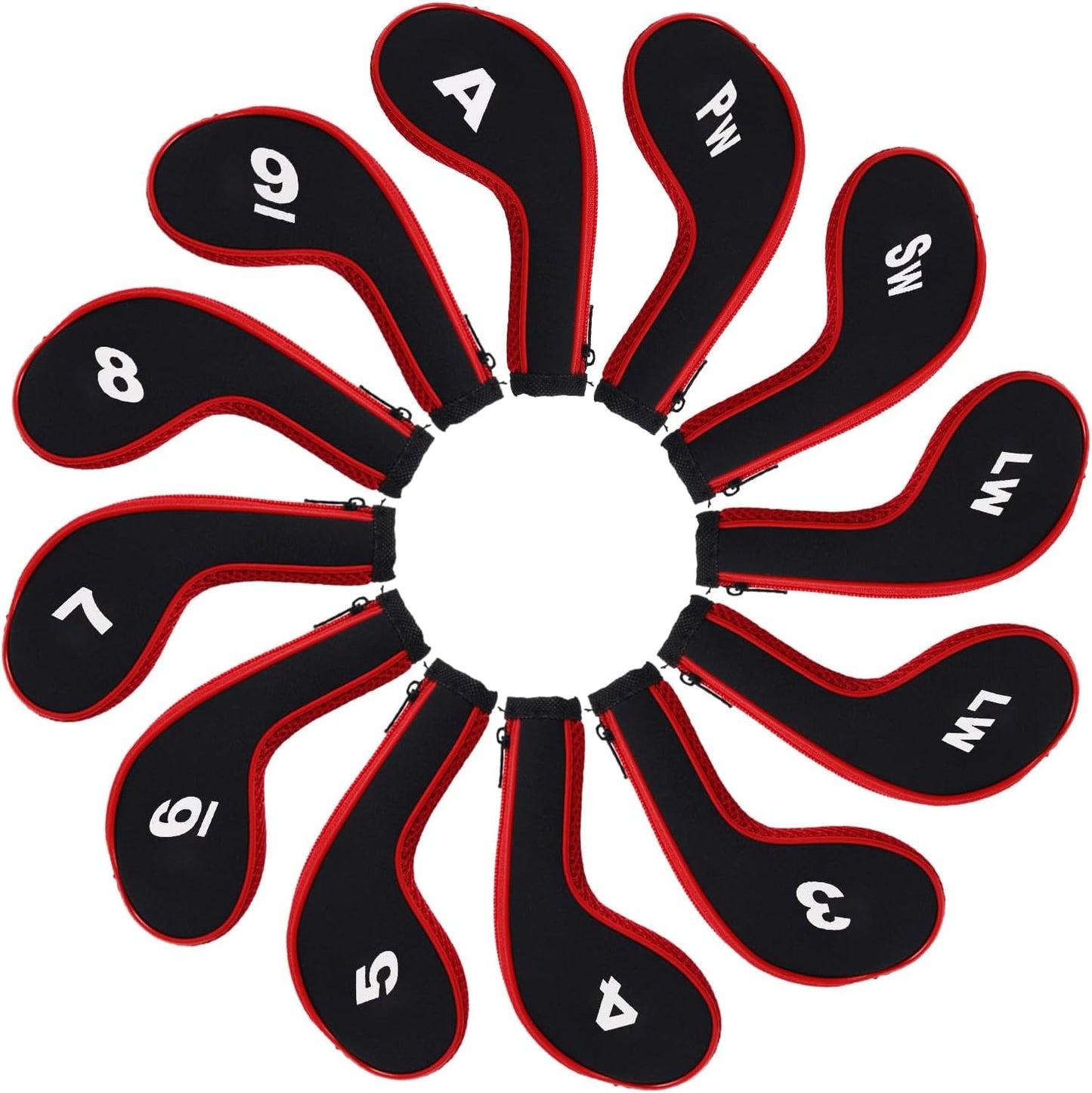 Andux 12pcs/Set Golf Iron Club Head Covers Number Print Long Neck with Zipper