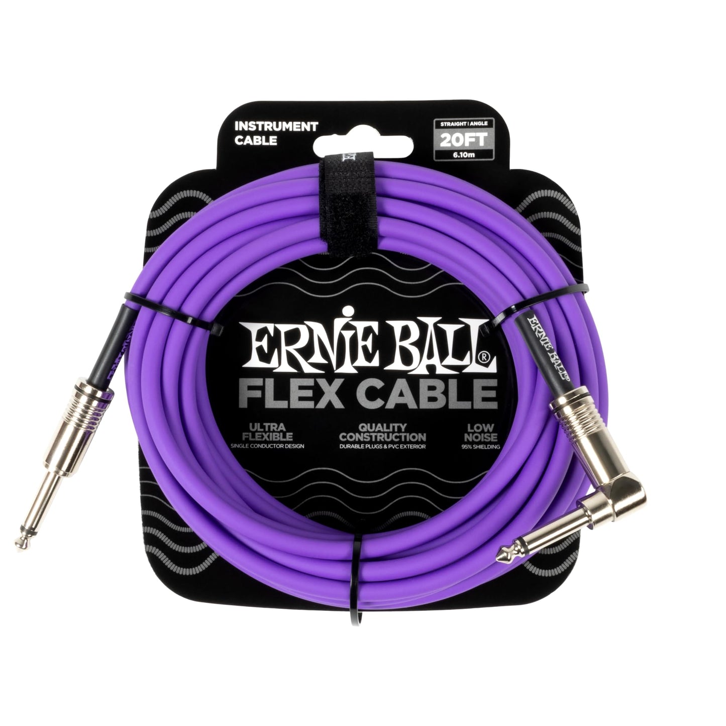 Ernie Ball Flex Instrument Cable Straight/Angle 20ft - Purple (P06466)