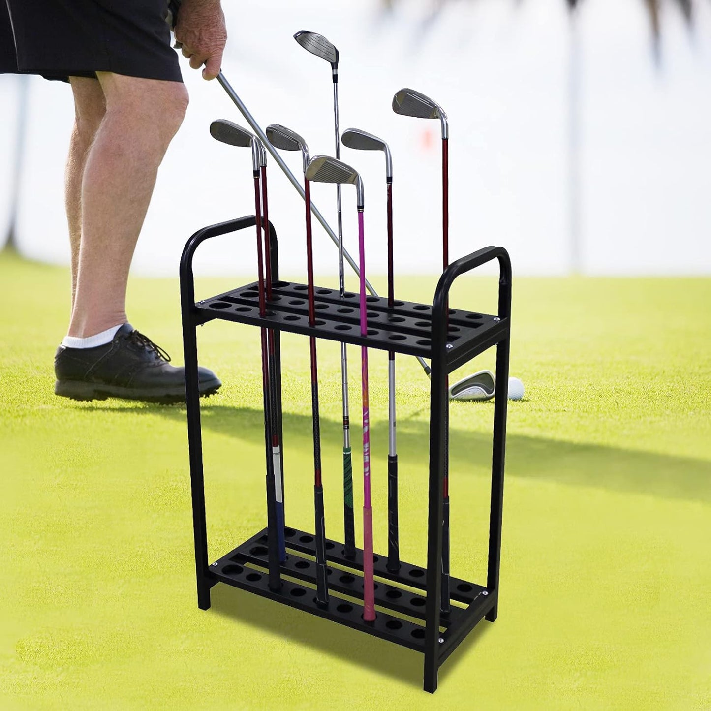 LOYALHEARTDY Golf 18-hole Cue Display Stand, Golf Club Organizers, Golf Club Rack Golf Clubs Shelf,Golf Club Accessories