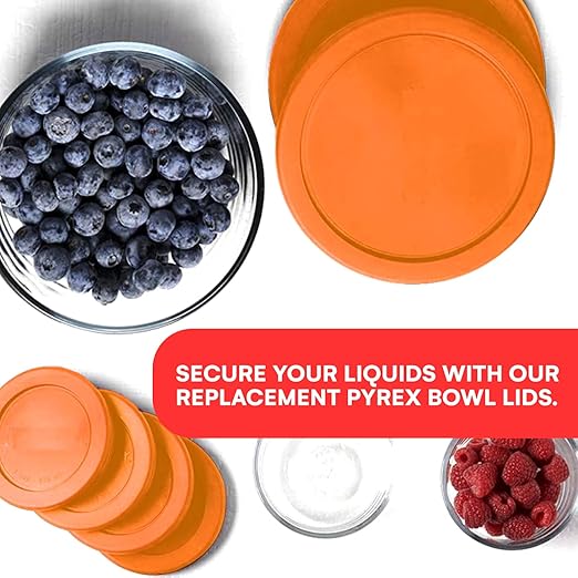Wood Grip - Lids for Pyrex and Anchor Round Glass Containers - Lids for Pyrex Glass Containers - Replacement Lids (Red, 2 Cups, 4 Pack)
