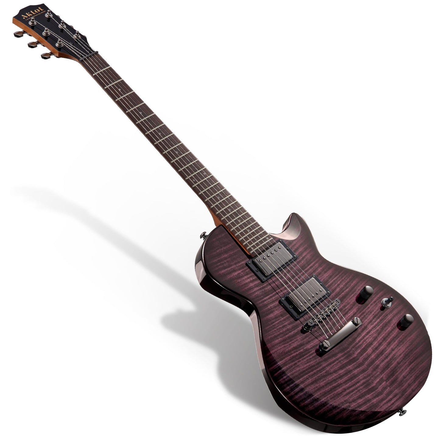 AKLOT 24-Fret Electric Guitar Kit - Single Cut (LP Style), Modern Playability with Coil-Split Humbucker Pickups, Essential Acces