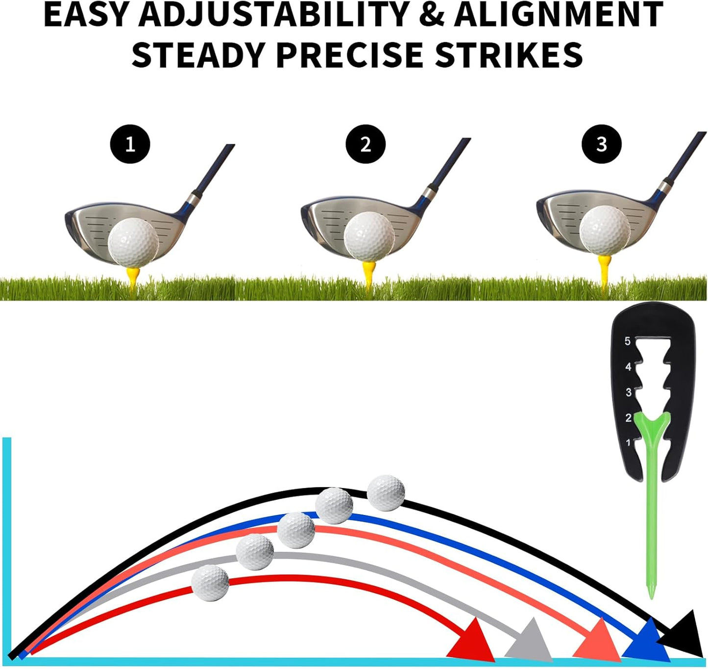 panthra 2 PCS Golf Tee Height Setter, Tee Height Tool, Elevator Tool, Ball Marker, Improve The Accuracy of The Golf Club, for Driving Range, Irons