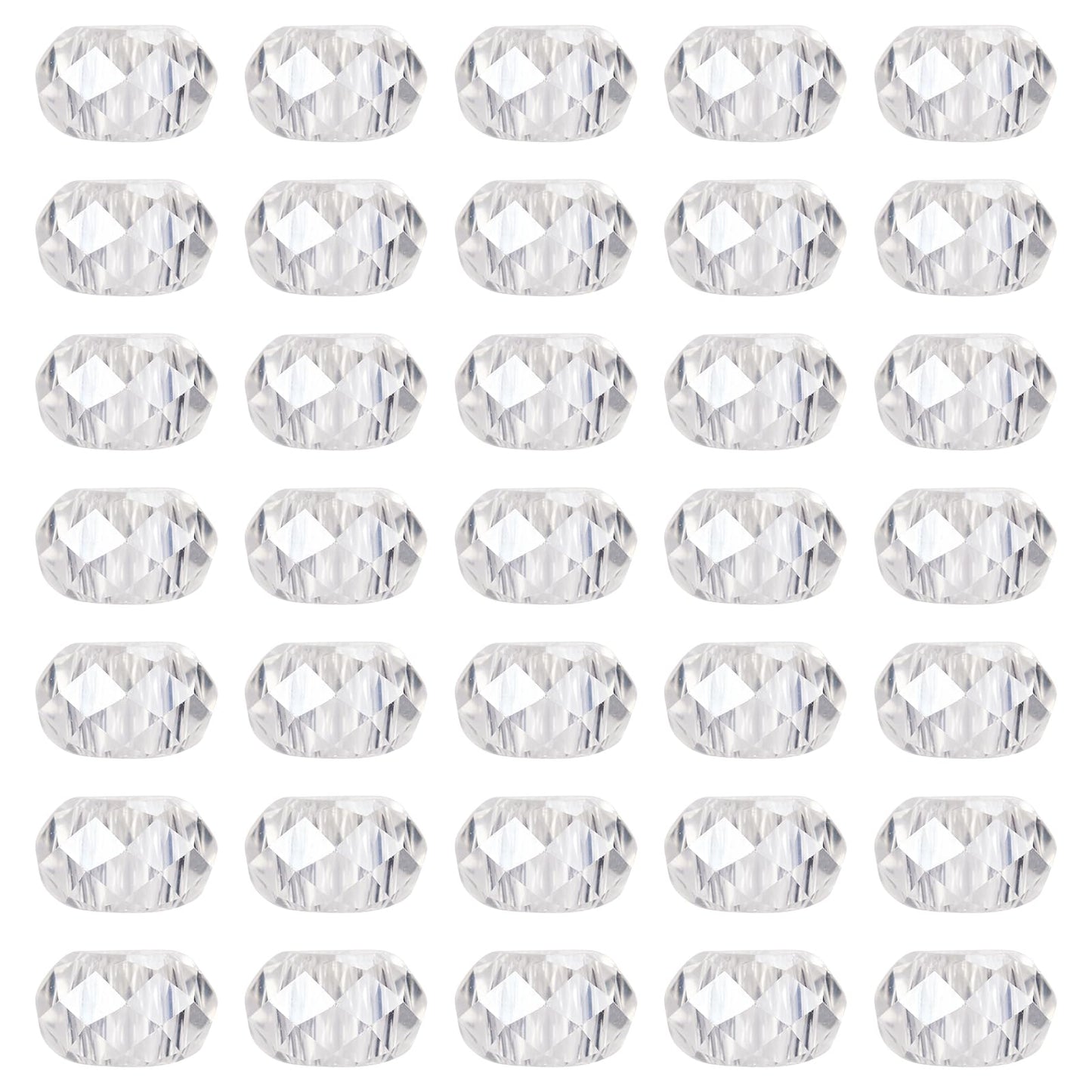 Pandahall 100pcs Glass European Beads Large Hole Beads Round Faceted Rondelle Slide Charms No Metal Core for Bracelet Jewelry Makings Crystal AB 14mm in Diameter