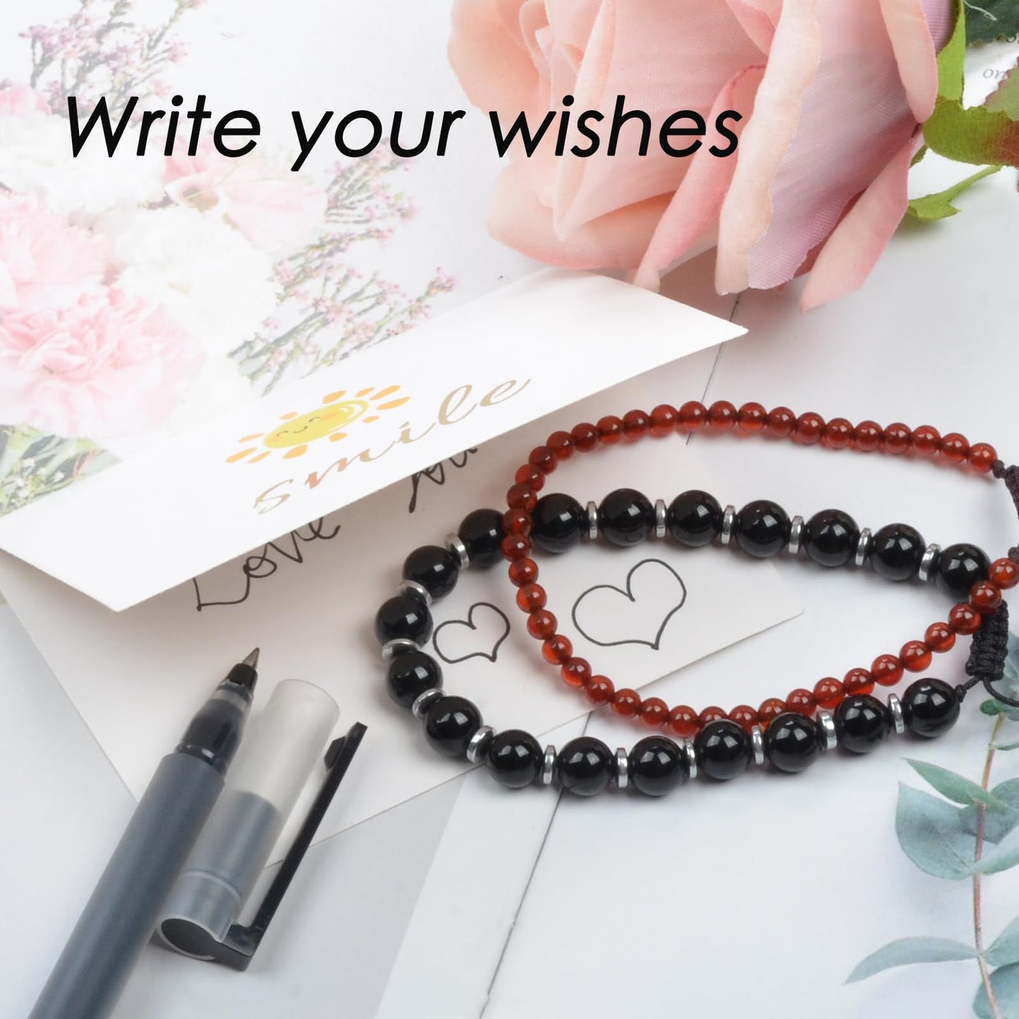 CHCCOYE 8mm Handmade Adjustable Natural Gemstone Crystal Bracelet Healing Power Energy Inspirational Gifts with Card for Unisex (Mulitcolor Amazonite)