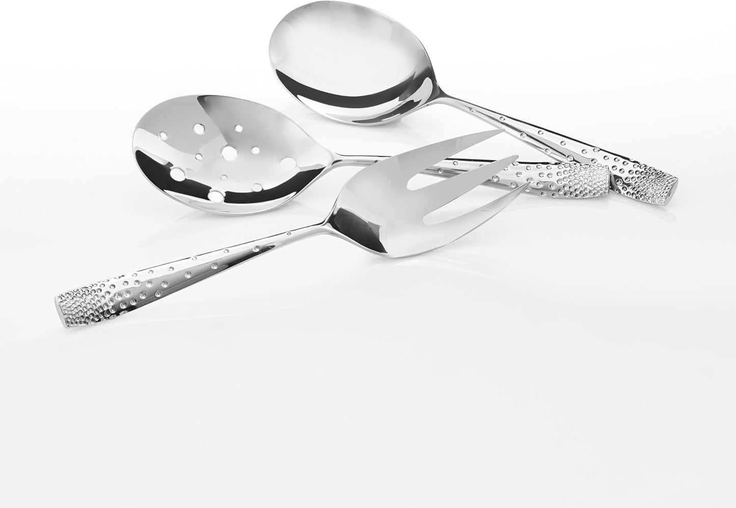 nambe Dazzle 45-Piece Flatware Set Service for 8 Plus Butter Knife, Sugar Spoon and 3 Piece Hostess Set, 18/10 Mirror Stainless Steel Silverware Cutlery Set, Dishwasher Safe