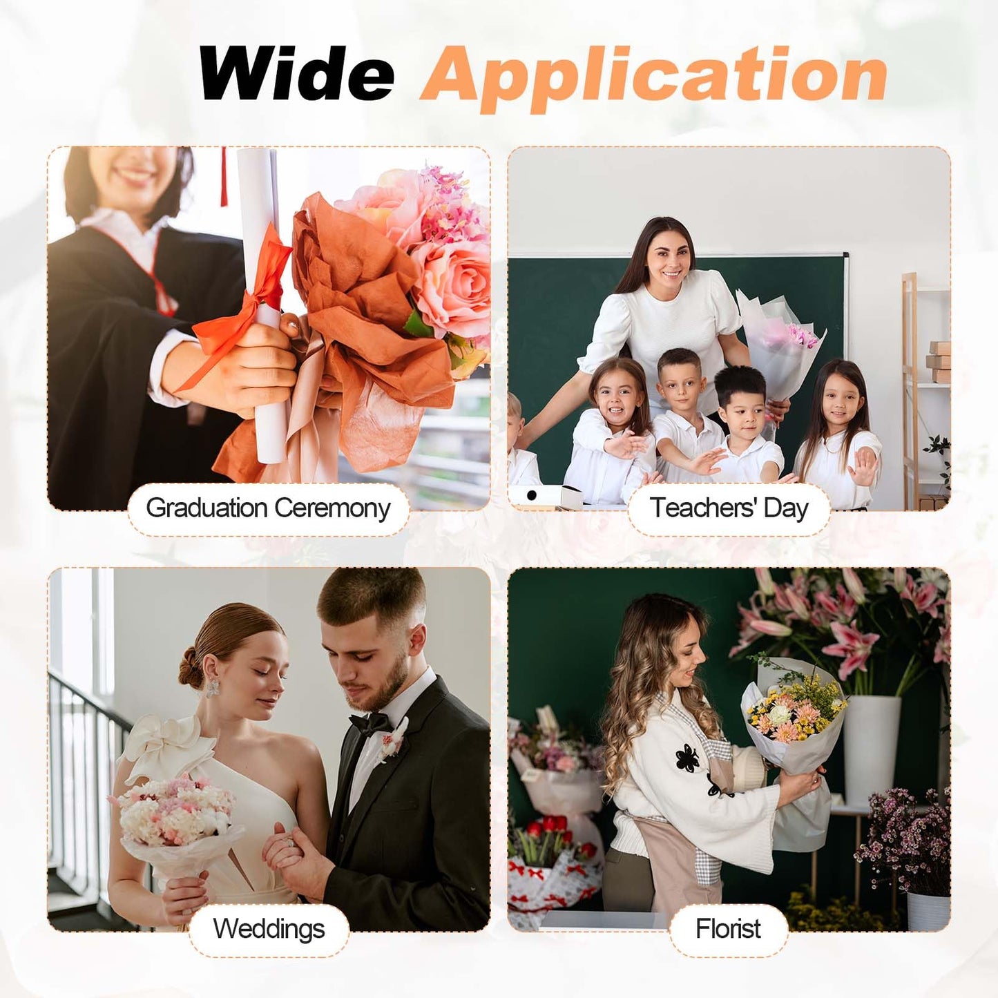 PATIKIL Tissue Paper for Flowers Bouquets (11"x11", Fresh Beige)(70 Sheet) Withdrawable Korean Cotton Wrapping Flower Paper Non-Woven Floral Bouquet Wraps, Suit for - Floral/Gift Packaging