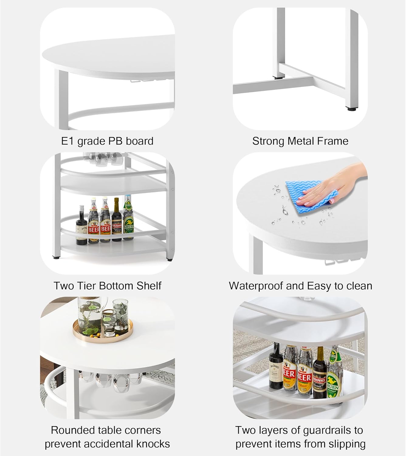 soges Dining Table for 4-6 Person, 71 inch Long Kitchen Dining Table for Living Room and Dining Room, Dinner Table with Storage Shelf & Cup Holder, Metal Legs(Only Table), White