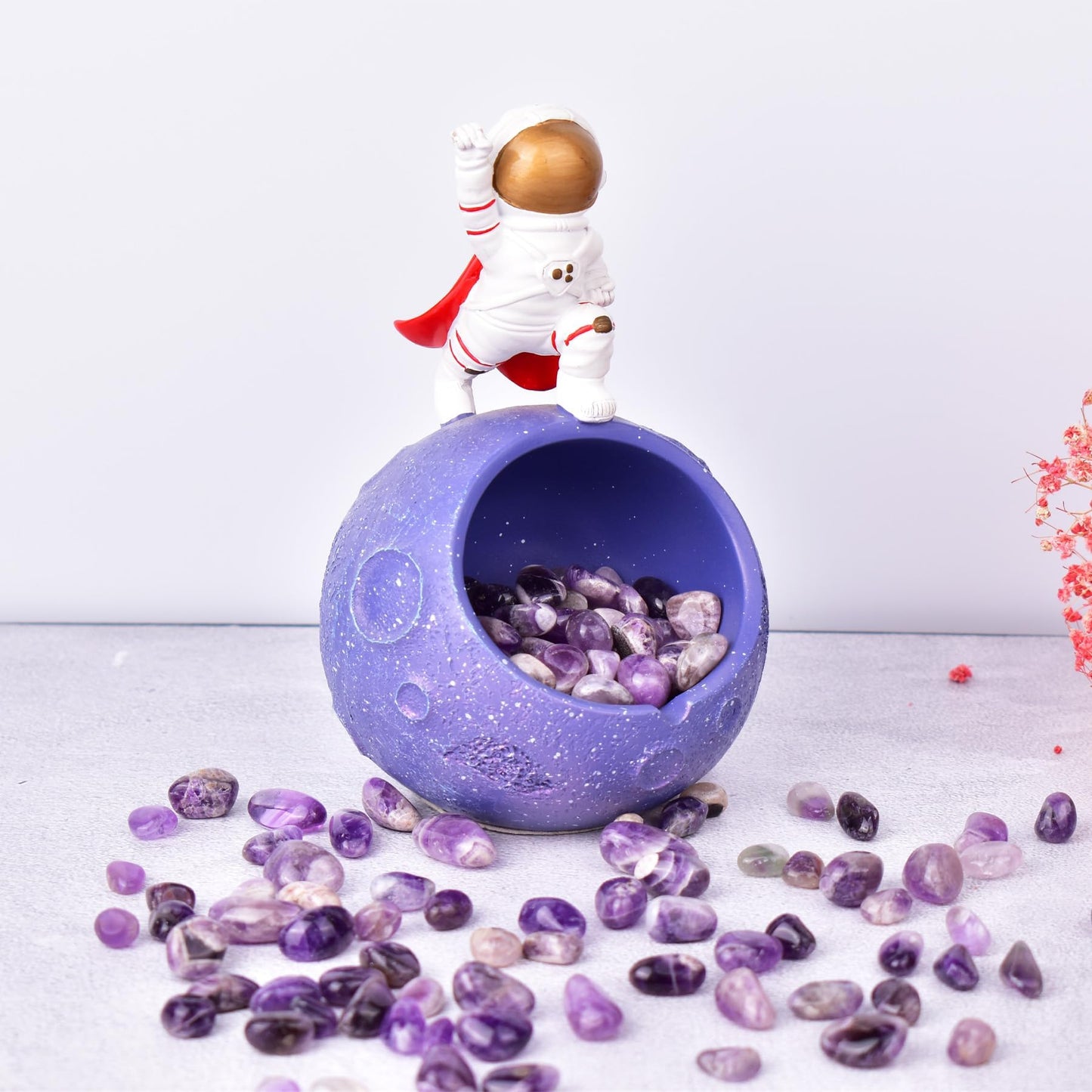SigMntun Polished Amethyst Crystal Chips Set, 0.4", 128 Pcs - Handpicked Tumbled Stones and Crystals Bulk for Healing, Reiki, Meditation, Witchcraft and Home Decor