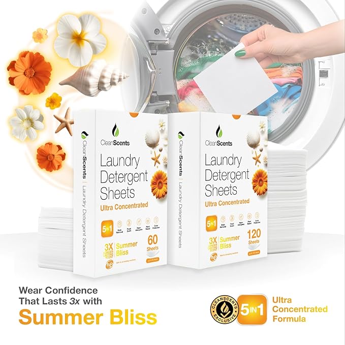 CleanScents Laundry Detergent Sheets (120 Sheets) (Summer Bliss)