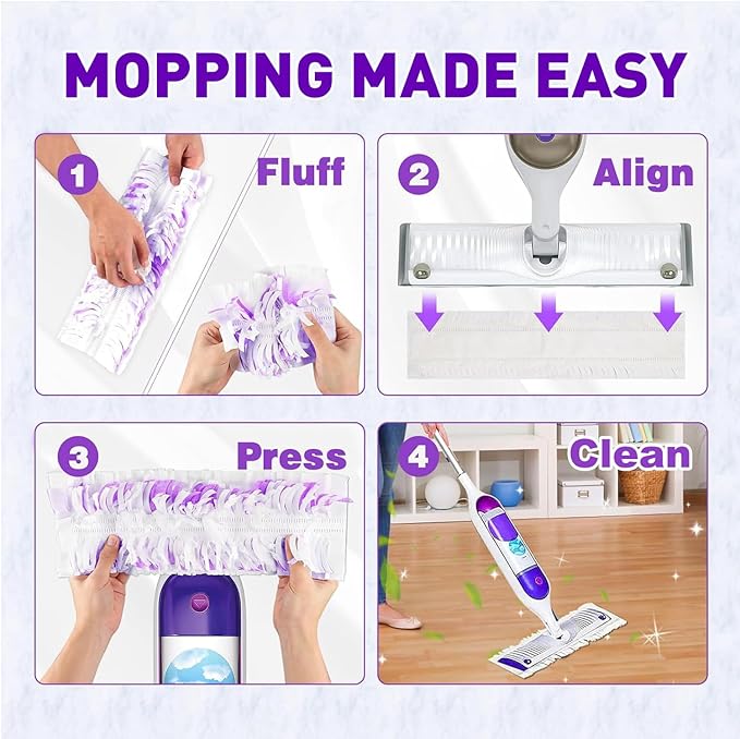 25 Count Power Mop Refills Compatible with Swiffer Power Mop refills, Disposable Multi-Surface Power Mop Pads for Swiffer Power Mop Pads, Cleaning Supplies for Swiffer Power Mop Refill Pads, Unscented